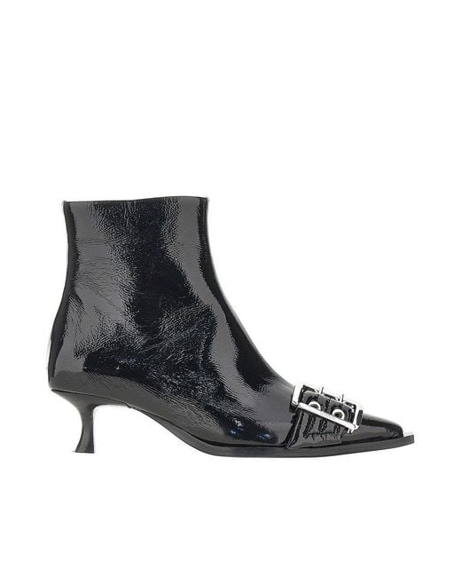 Ganni Black Faux Leather Boots