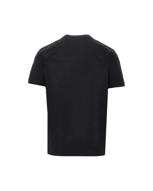 Burberry Black T-Shirt With Check Trimmings for men