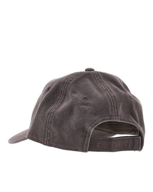 Carhartt Gray Cotton Baseball Cap With Logo for men
