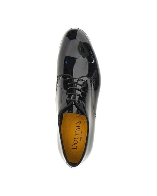 Doucal's Black Patent Leather Laced Shoes for men