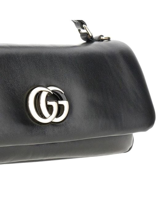 Gucci Black Leather Small 'Gg Milano' Bag