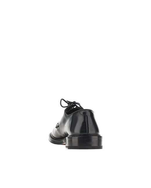 JUAN LACARCEL BY CALCE Black Brushed Leather Lace-Up Shoes 42 for men