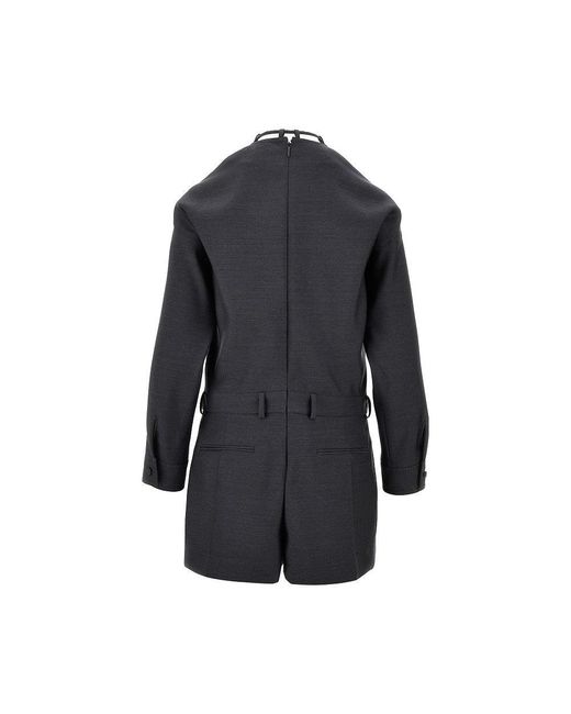 Gucci Blue Light Wool Mini Jumpsuit