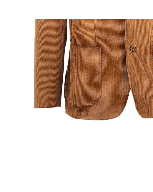 BRERAS Milano Brown 'Venezia' Corduroy Single-Breasted Jacket for men
