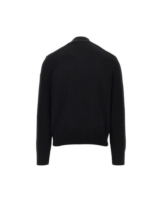 Moncler Black Nylon And Wool-Blend Cardigan for men