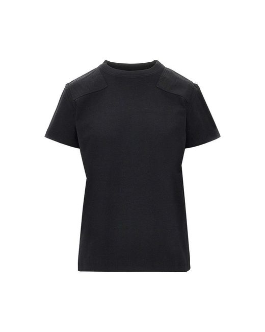 Phoebe Philo Black Cotton And Lyocell T-Shirt With Patch