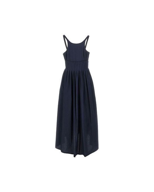 Emporio Armani Blue Poplin Midi Dress