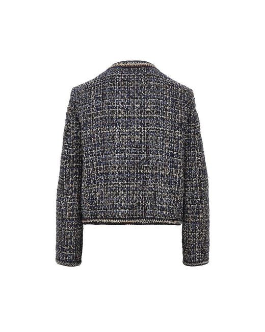 Etro Black Wool-Blend Tweed Jacket