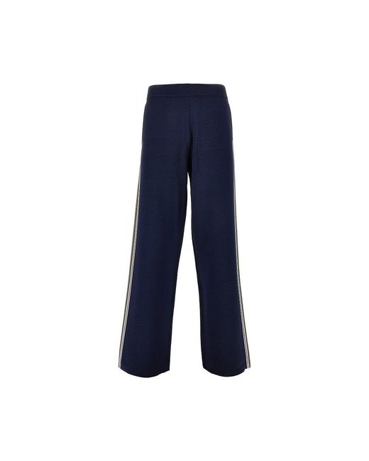 Wales Bonner Blue 'Tide' Knitted Track Pants for men