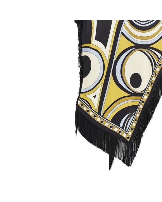 LaDoubleJ Black Printed Silk 'Scarf' Top
