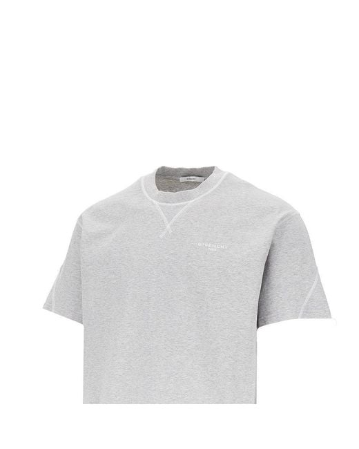 Givenchy Gray 'Couture Seam' Cotton T-Shirt for men