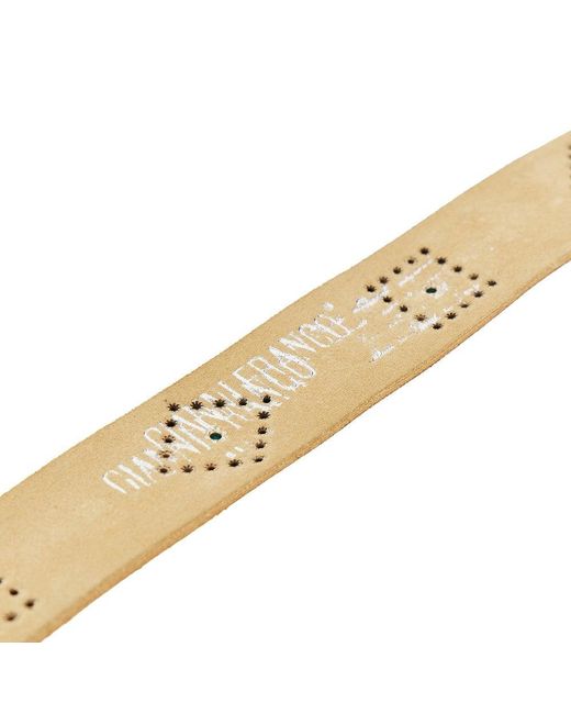 GIANNIFRANCO BELTS Natural Suede Leather Belt With Studs for men
