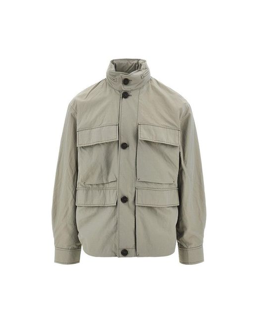 Emporio Armani Gray Silk-Blend Nylon Blouson for men