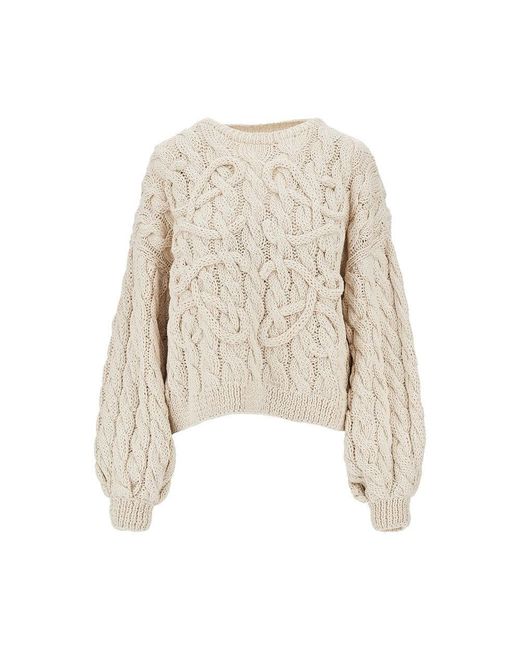 Loewe White Cotton And Wool Anagram Sweater