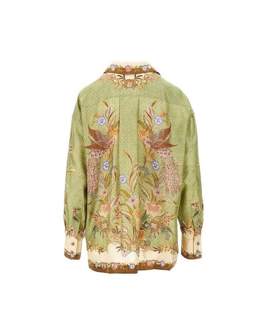 Zimmermann Metallic 'Indra' Silk Shirt