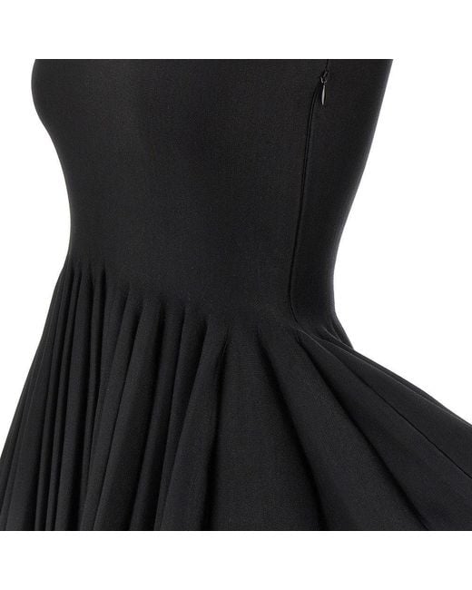 Alaïa Black Knitted Top With Godet