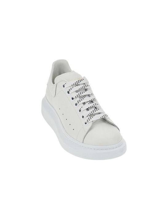 McQueen Gray Leather Oversize Sneakers for men