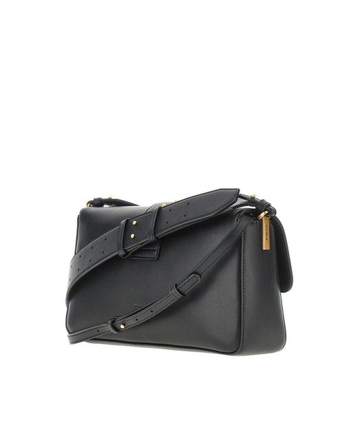 Pinko Black Leather Medium 'Love Bag Slouchy' Bag