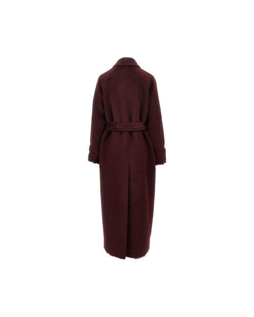 Max Mara Red Alpaca-Blend Oversized Long Coat