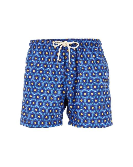 Peninsula Blue 'Procida' Printed Swim Shorts for men