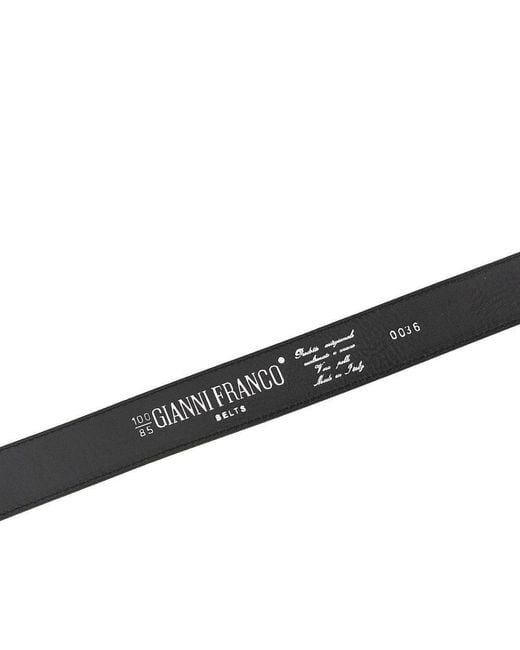 GIANNIFRANCO BELTS Black Brushed Leather Belt for men