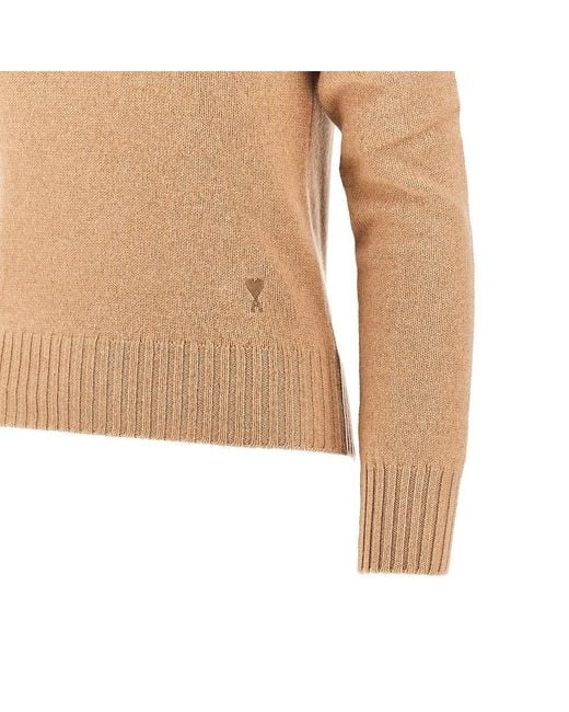 Pullover A Collo Alto di AMI in Natural