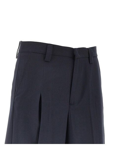 C.9.3 Blue Wool-Blend Canvas Bermuda Shorts for men