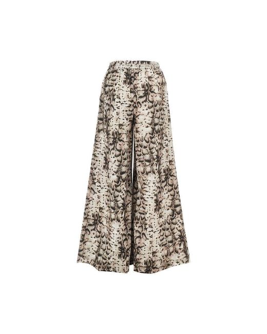 Pinko Natural Animalier Muslin Wide Pants