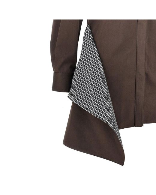 Loewe Brown Cotton And Silk Mini Shirt Dress