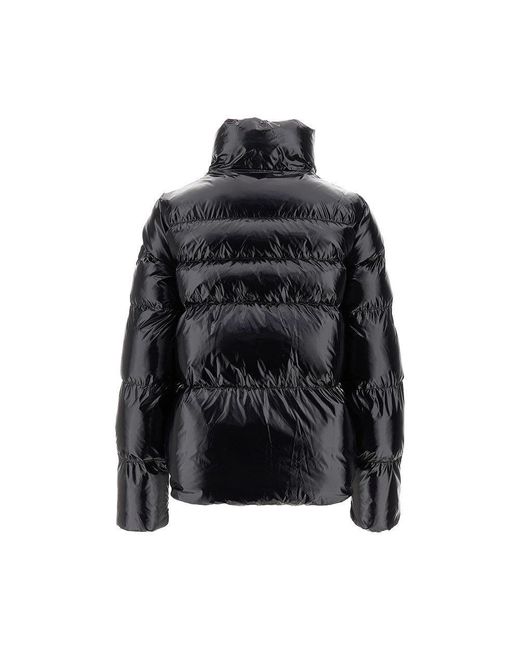 Pinko Black Glossy Nylon Short Down Jacket