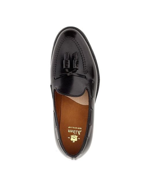 Alden Black Spazzolato Leather Loafers With Tassels for men