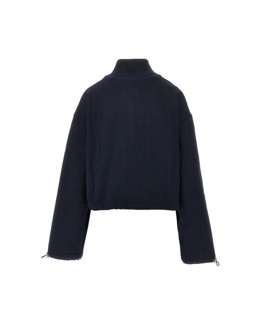 Miu Miu Blue Cotton Cropped Sweatshirt