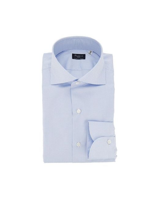 Finamore 1925 Blue 'Milano' Cotton Shirt for men