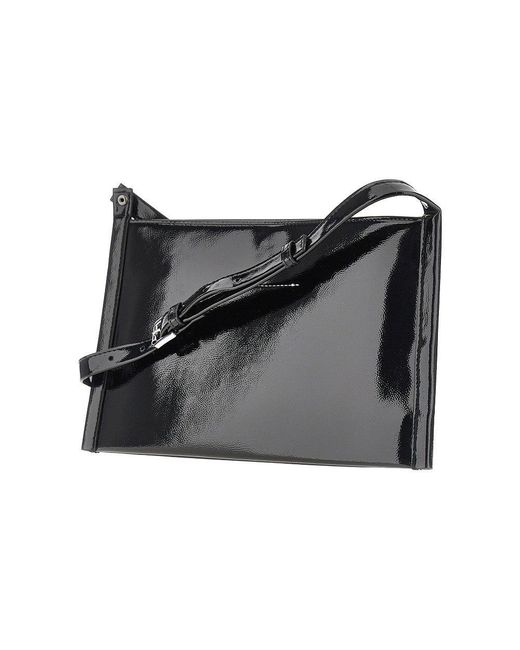 MM6 by Maison Margiela Black Patent Faux Leather Crossbody Bag Kids