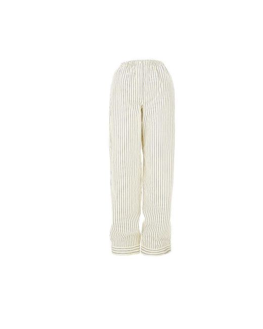 Miu Miu White Striped Poplin Pyjama Pants