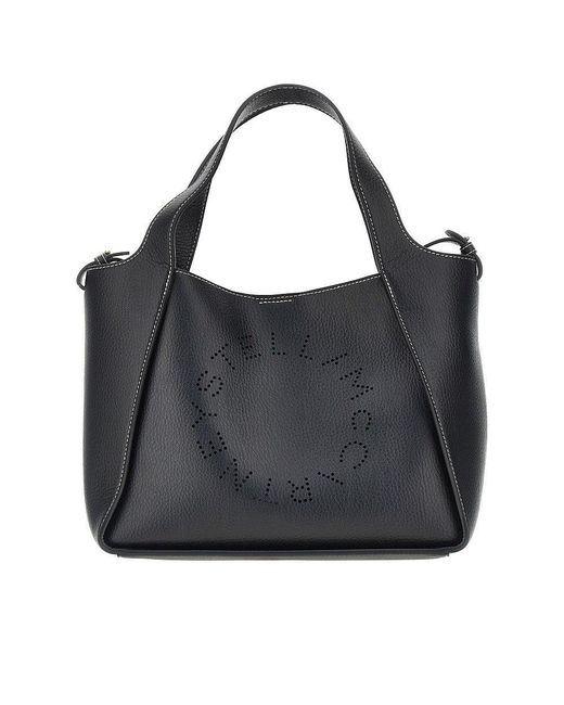 Stella McCartney Black Grained Alter Mat 'Stella Logo' Bag
