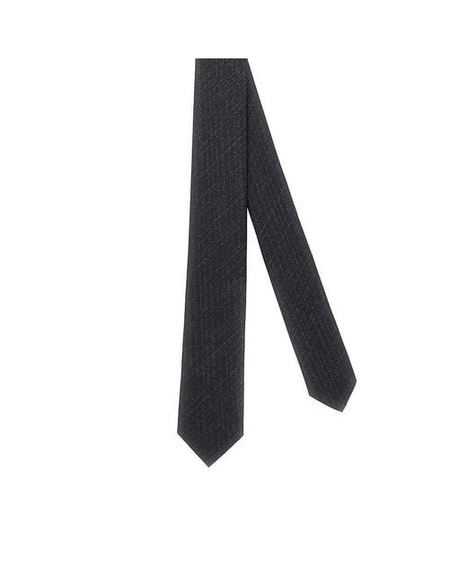 Emporio Armani Black Jacquard Silk Necktie for men