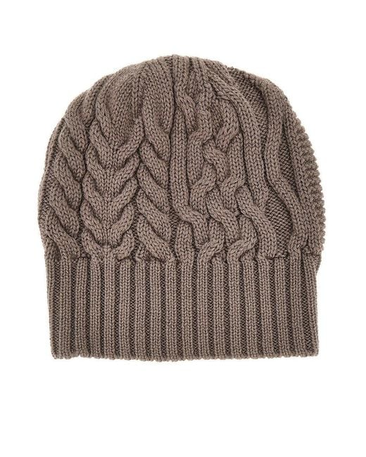 Emporio Armani Brown Knitted Beanie Hat With Logo Label