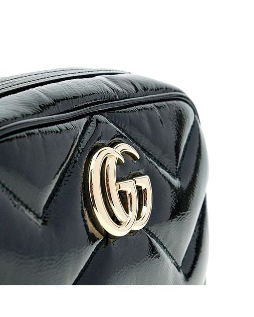 Gucci Black Leather Small 'Gg Marmont' Bag