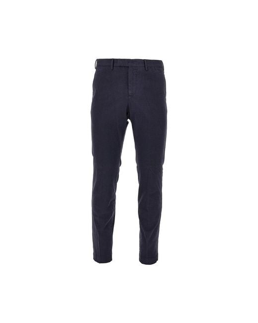 PT Torino Blue Stretch Gabardine Master Fit Pants for men