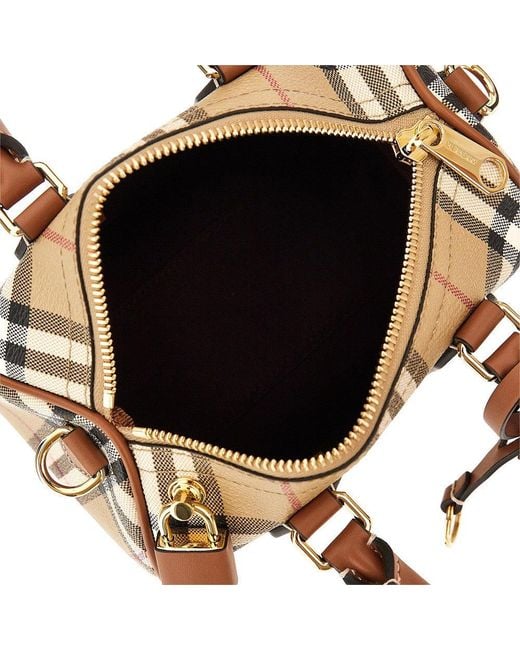 Burberry Metallic Check Coated Canvas Mini Bowling Bag