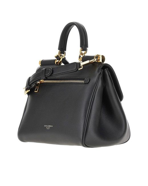 Dolce & Gabbana Black Plongé Leather 'My Sicily' Bag