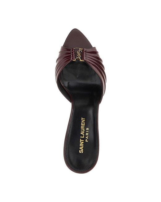 Saint Laurent Purple 'Babylone' Leather Mules