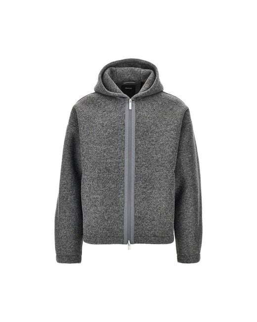 Herno Gray Wool-Blend Cloth Blouson Jacket for men