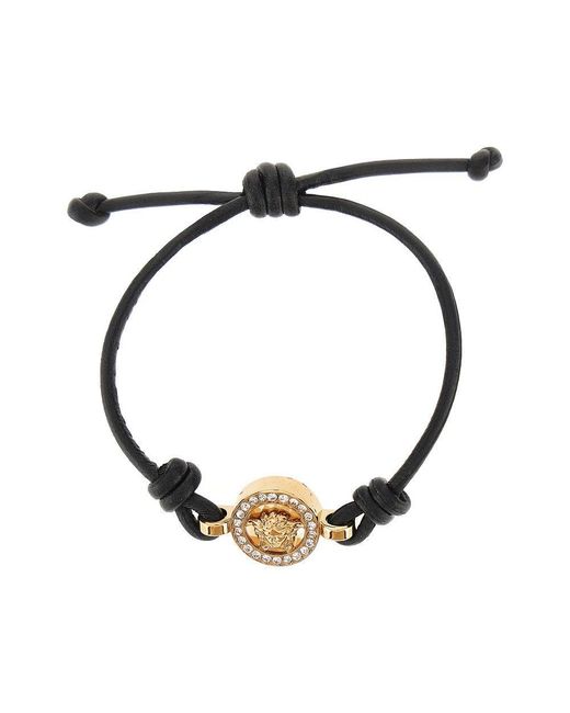 Versace Metallic 'Medusa '95' Leather Bracelet