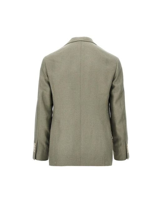Brunello Cucinelli Green Hopsack 'Cavallo' Jacket for men