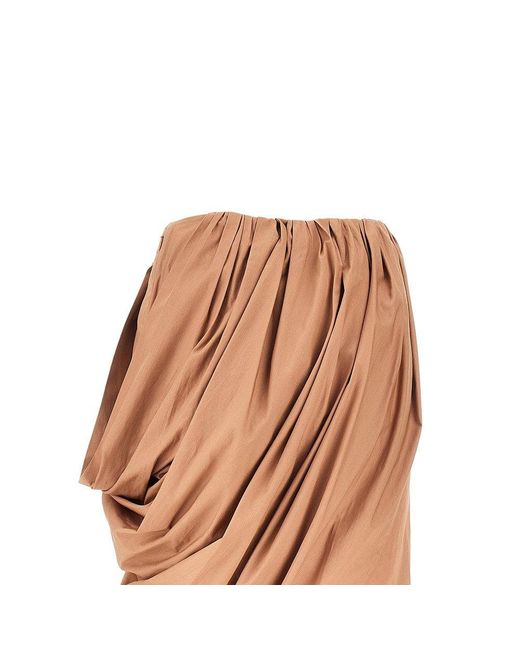 Chloé Natural Draped Poplin Skirt