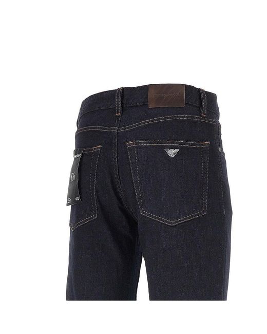 Emporio Armani Blue 'J76' Stretch Denim Jeans for men