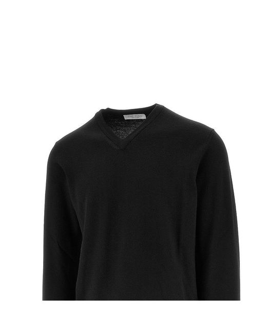 THE PULL Black Extrafine Merino Wool Sweater for men