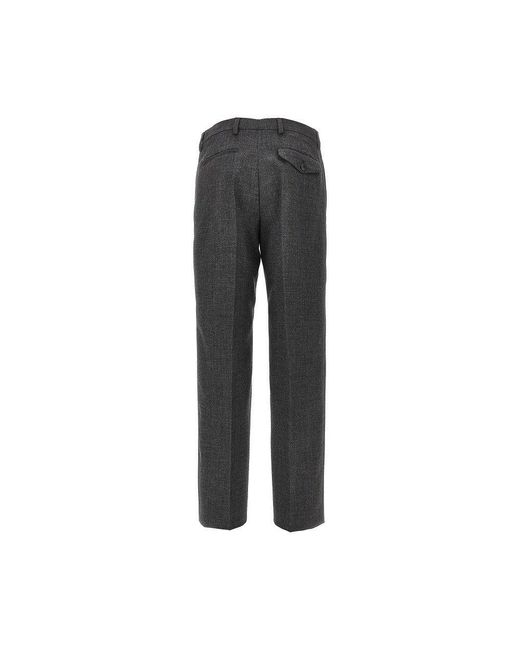Prada Gray Wool Canvas Tailored Pants